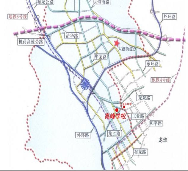 龙华新区高峰学校考点地图