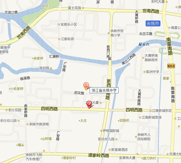 地图位置: 考点地址:兰江街道四明西路392号 公交线路:余姚203路