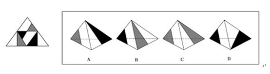 将正四面体的展开图描点之后,如下图所示:将选项a图描点之后,如下图